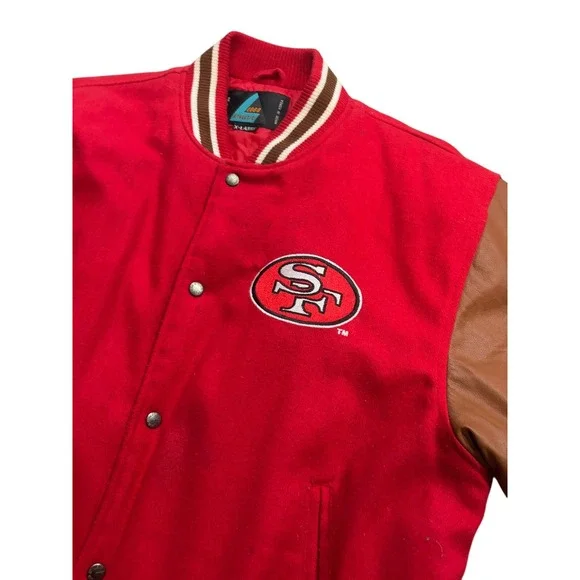Vintage San Francisco 49ers Logo Athletic Varsity Jacket 90s leather size XL Bomber & Varsity